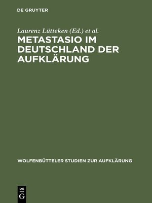 cover image of Metastasio im Deutschland der Aufklärung